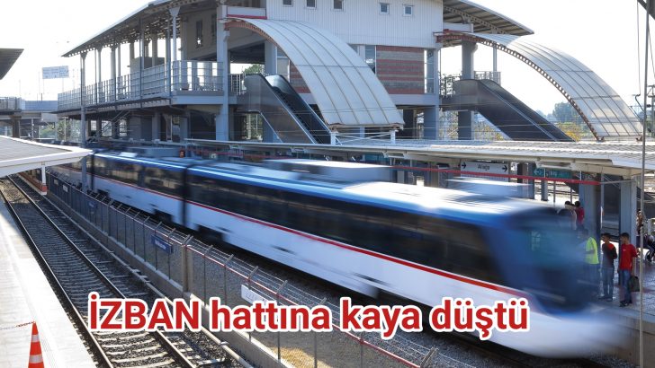 İZBAN hattına kaya düştü